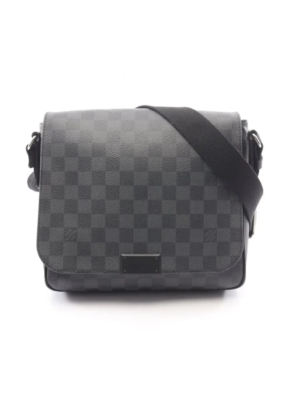 Louis Vuitton Shoulder Bag District PM Damier Graphite Canvas Leather